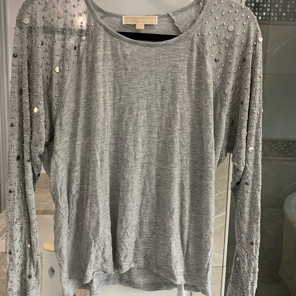 MICHAEL KORS Top with Studded Sleeves - Picture 3 of 7
